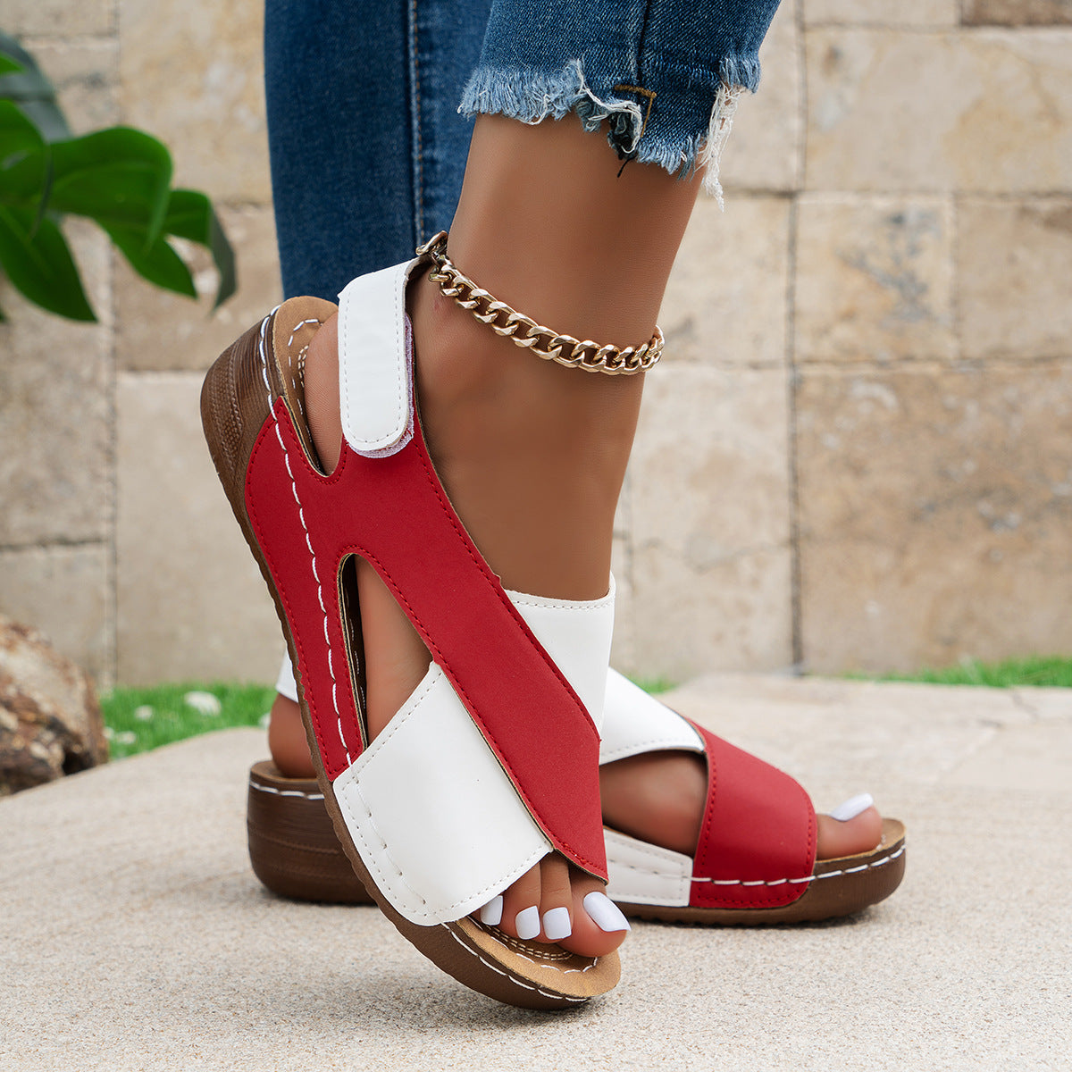 Tom Heger Ines™ - Woman Wedges Colorblock Sandals